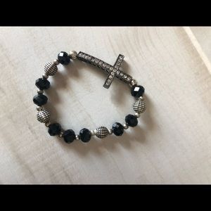 Black CZ Cross bracelet